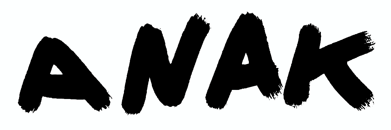 "ANAK" written in bold black marker against a white background. The letters slightly morph in a rhythmic fashion.